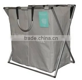 Modern 2 Grid Collapsible Laundry Hamper and Basket thumbnail-1