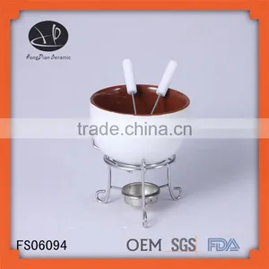 Chocolate Fondue Set,ceramic Fondue Set With Iron Stand thumbnail-1