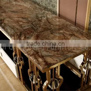 Luxury Stone Top Modern TV Stand With LEDd Lighting thumbnail-5