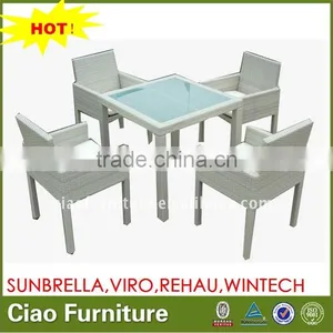 CHINA MANUFACTORY OUTDOOR RATTAN KD TABLE WITH FOUR CHAIRS thumbnail-1