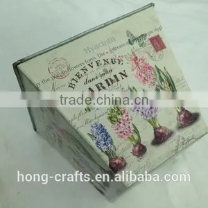 2016 Lavender Design Paper Decal Metal Square Flower Pot for Garden thumbnail-5