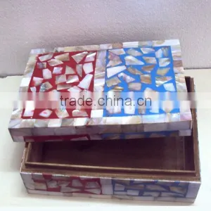 Decorative Box With Shell Decoration, Decorative Handmade Dry Fruit Box, Wooden Keepsake Box, Packaging Gift Box, Wedding Box thumbnail-3