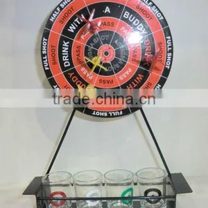 Crystal Clear Shot Glass Darts Set Bar Drinking Game Board Party Bullseye Target thumbnail-1
