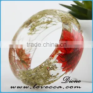 Charming Fashion New Style Dried Flower Resin Acrylic Bangles thumbnail-5