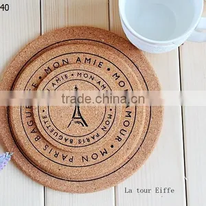 Japanese Paris Tower Cork Coaster Mat Pad Printing thumbnail-2