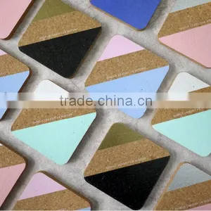 Geometric Cork Coasters Colorful Printed Quare Coaster Set Cup Coasters Cork thumbnail-3