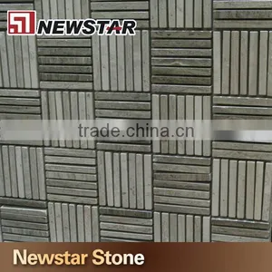 Grey Wooden Marble Mosaic Wall thumbnail-1