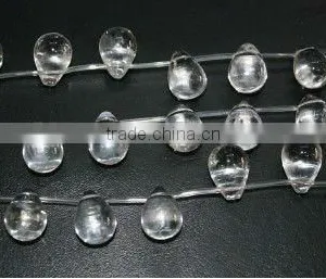 Natural Clear Teardrop White Crystal Beads thumbnail-1