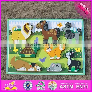 2016 New Design Educational 3d Puzzle Toy Wooden Animal Shapes for Kindergarten W14D021 thumbnail-1