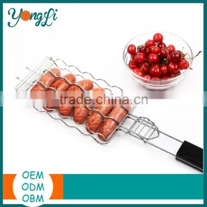 Metal Mesh Baskets Sausage Nonstick Grilling Basket Hot Dog Grill Rack BBQ Barbecue Tool thumbnail-1