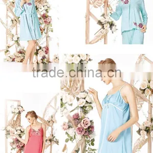 Pajamas Womens V-neck Pajamas /One Pieces Pink Waffle Evening Pajamas for Women thumbnail-1