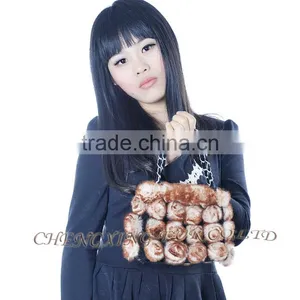 CX-H-13 Latest Fashion Design Ladies Genuine Rabbit Fur Hand Bag thumbnail-2