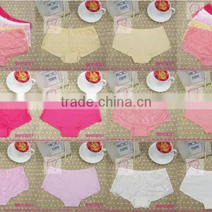 Sex Picture of Ladies Sexy Short Panties Front Transparent Floral Lace With Bow Back Bamboo Fabric thumbnail-1