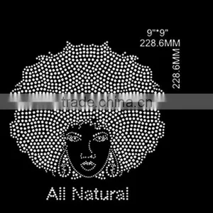 Wholesales Zeta Phi Beta Afro Girl Hot Fix Rhinestone Transfer Design thumbnail-2