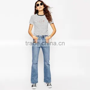 1975 Printed Black and White Striped t Shirt Producer From China thumbnail-4