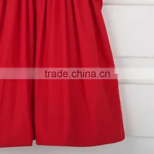 New Style Smocked O Neck Dress 2017 Hot Sale Casual Short Sleeve Button Back Baby Dress for Boutique Kids Clothing thumbnail-4