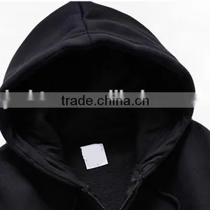 Good Quality Custom 100% Cotton Plain Black Hoodies Made in China thumbnail-3