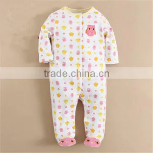 2016 Custom Flower Printed Long Sleebe Baby Girl Clothed Romper From Guangzhou thumbnail-1