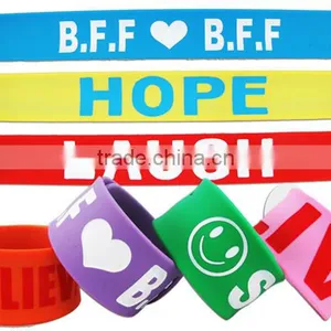 Hot Sale Unisex Pvc Silicone Rubber Slap Wristband thumbnail-5