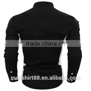 2016 New Wholesale Two Toned Slim Fit Custom Mens Casual Dress Shirts thumbnail-4