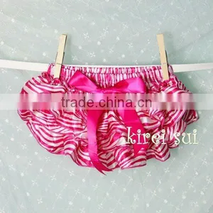 Raspberry Zebra Satin Ruffles Panties Bloomers BSSZ8 thumbnail-1