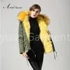 Fashionable Winter Women Real Yellow Fox Fur Jacket With Fur Inside and Fur Collar Mens Coat thumbnail-3