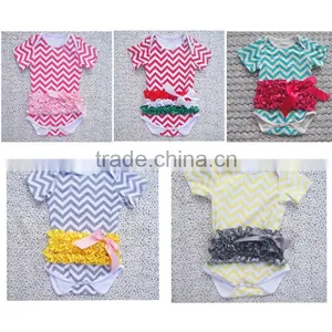 Carter's Girl Cotton Chevron Prints Multi Colors Satin Ruffles Romper thumbnail-6