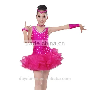 Girls Fancy Dress Costumes Sexy Backless Bling Ballroom Latin Dress For Kids thumbnail-5