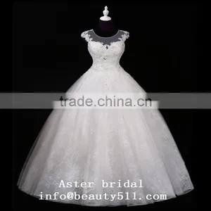 2017 Hot Sale Bridal Wedding Dress Bridal Gown Zipper Chiffon Sleeveless Prom Wedding Dress Mermaid Lace Wedding Dress F13501 thumbnail-1