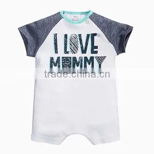2016 Summer 6 Colors Short Sleeve Printed Cotton Baby Romper thumbnail-3