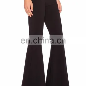 Wholesale Black Wide Leg Pants Harem Ruffle Pants thumbnail-4