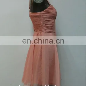 Light Pink Young Ladies Spaghetti Strap Short Dress thumbnail-3
