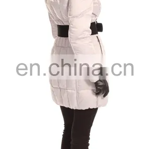 Wholesale Long Slim Down Jacket With Blet thumbnail-6
