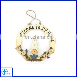 Resin Hand Painted Welcome Sign Doorplate Hanging Home Garden Decoration With Flowers and Ladybirds thumbnail-1