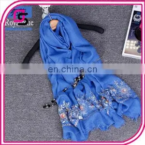 2017 New Spring Flowers Two Cotton Scarf Silk Wholesale Dual-use Sunscreen Amazing Beach thumbnail-1