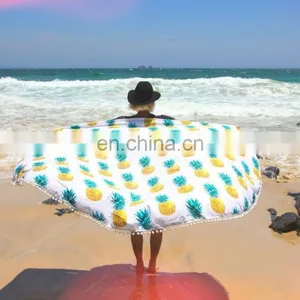 72" Indian Mandala Hippie Round Roundie Tapestries Hippy Boho Gypsy Round Beach Throw Yoga Mat Tassel thumbnail-1