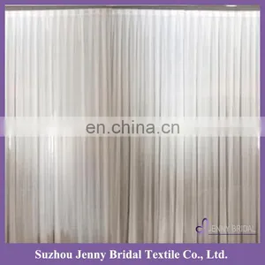 BCK125A Fancy Church Backdrop Decoration White Pleated Chiffon Backdrop Photography thumbnail-2