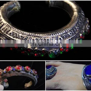 Afghani Turkoman Bracelets - Silver Kuchi Bracelet - Ethnic Tribal Jewelry - Afghan Jewelry - Uzbek Jewelry -Turcoman Jewelry thumbnail-1