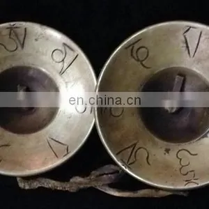 Old Tibetan Buddhist Bronze 6 Mantras Tingsha Cymbals Vintage-Tibet-Tibetan-Nickel-Tingsha-Cymbals-Auspicious-Symbols Buddhist thumbnail-6