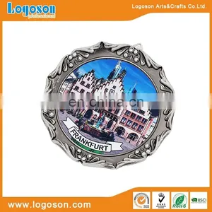 Decorative Metal Antique Silver Barcelona Souvenir Plate thumbnail-1