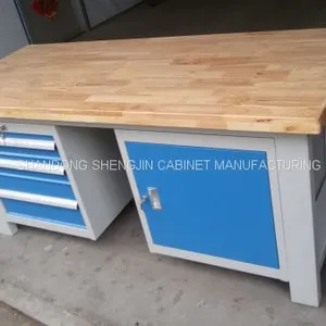 Factory Price Stainless Steel Work Table With Top Wooden thumbnail-5