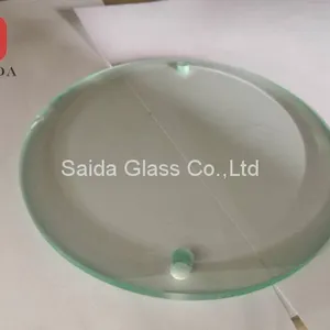 Custom 10mm Thickness Clear Tempered Glass Round Shape With 10mm Beveled and Holes thumbnail-4