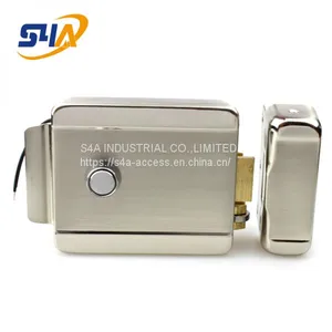 Nickel Plating Access Control Mechanical Combination Electric Rim Door Lock With Double Cylinder thumbnail-3