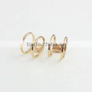 Fashion Gold Ring Design Turquoise Stone Inlay Double Ring for Girls thumbnail-2