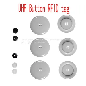 Smart Tag 900MHz Epc Gen2 Round Button Washable Reusable Waterproof Passive Uhf Rfid Laundry Tag / Token thumbnail-1