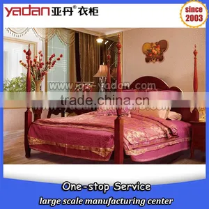Wood Luxury Carving Bedroom Antique Furniture,Bedroom Furniture Type and Bedroom Set Specific Use New Classic King Size Bed Set Quality Choice thumbnail-4