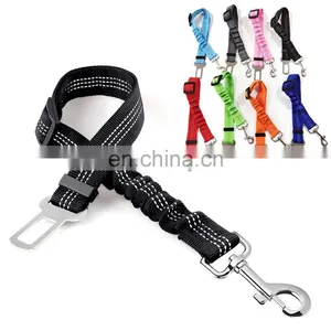 Pet Car Seat Belt Dog Seat Belt Dog Leash Vehicle Belt Adjustable Cushioning Elastic Reflective Safety Rope for Dog Cat thumbnail-1