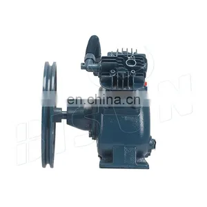 Bison China Wholesaler 1 Year Warranty 2 Double Piston Motor Head Pump Compressor With Belt Driven thumbnail-5
