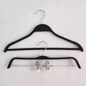 Adult Non-slip Black Plastic Hangers With Clips for Clothes Economic Durable Windproof Swivel Rack thumbnail-1