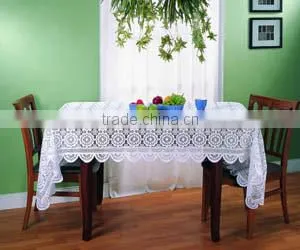1PC White Solid Lace Table Cloth thumbnail-1